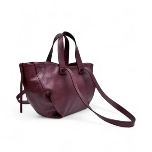 Torebka shopper skóra naturalna bordowa