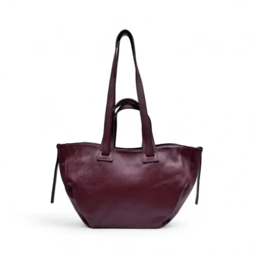 Torebka shopper skóra naturalna bordowa